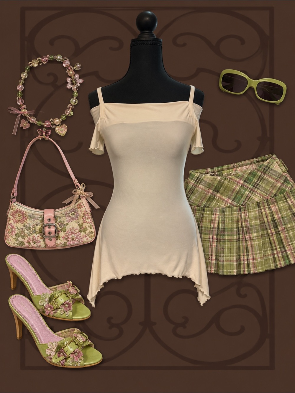 Y2K Ivory Cream Asymmetrical Fairycore Off Shoulder Top ✨ Coquette Fairy Size S